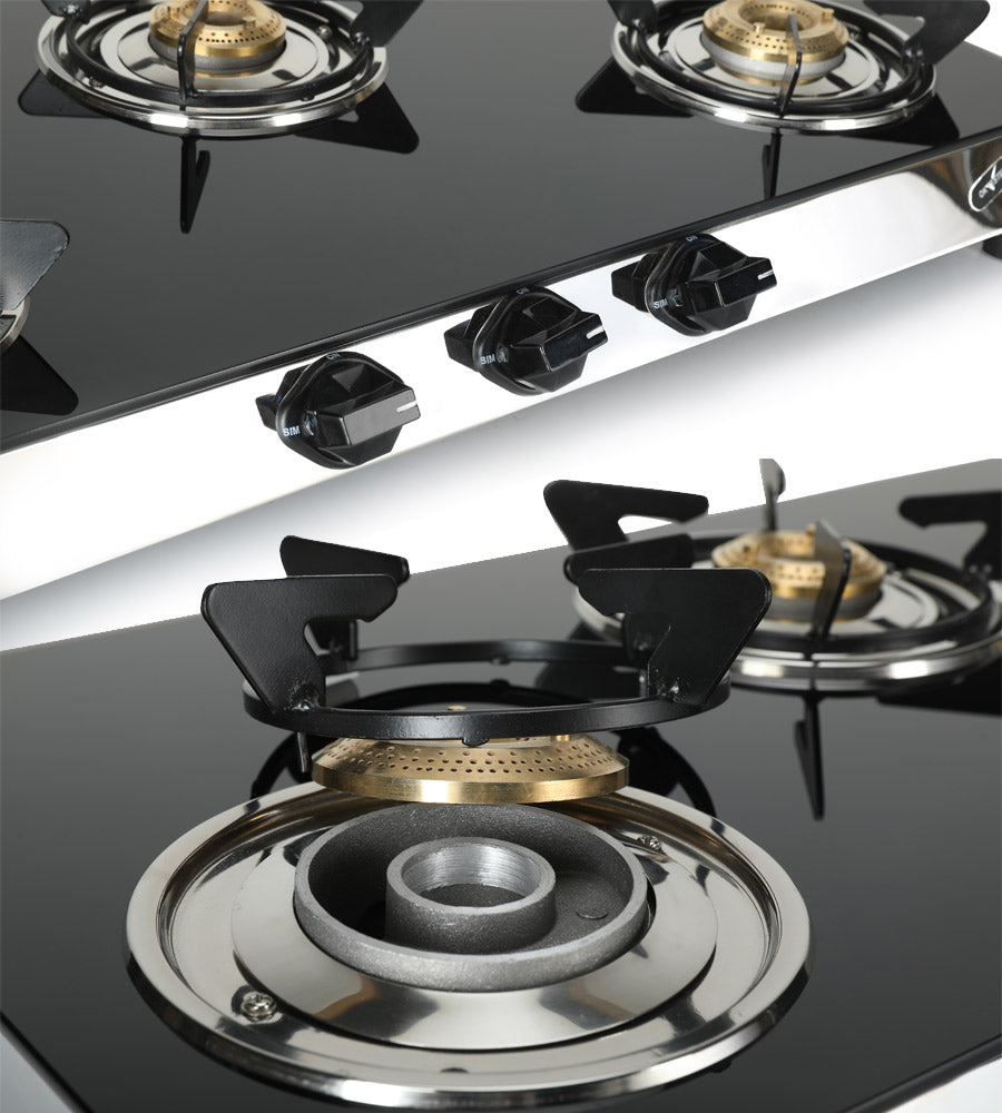 Hot Orbit 3 Burner Toughened Glass Cooktop
